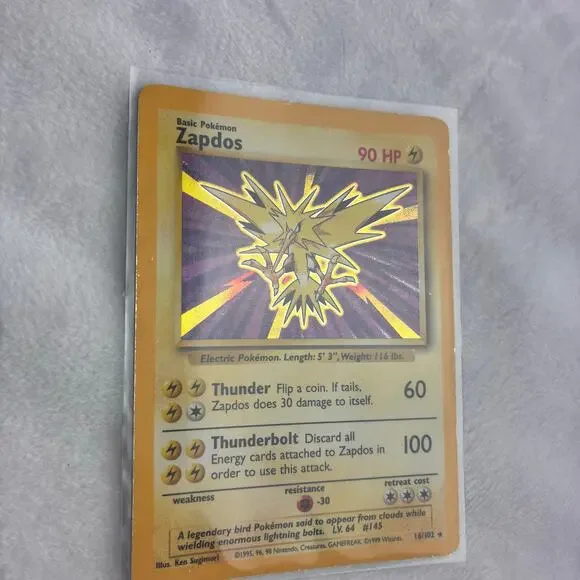 Pokemon | Toys | Pokemon Card Zapdos 612 Base Set Holo Rare Light Play |  Poshmark